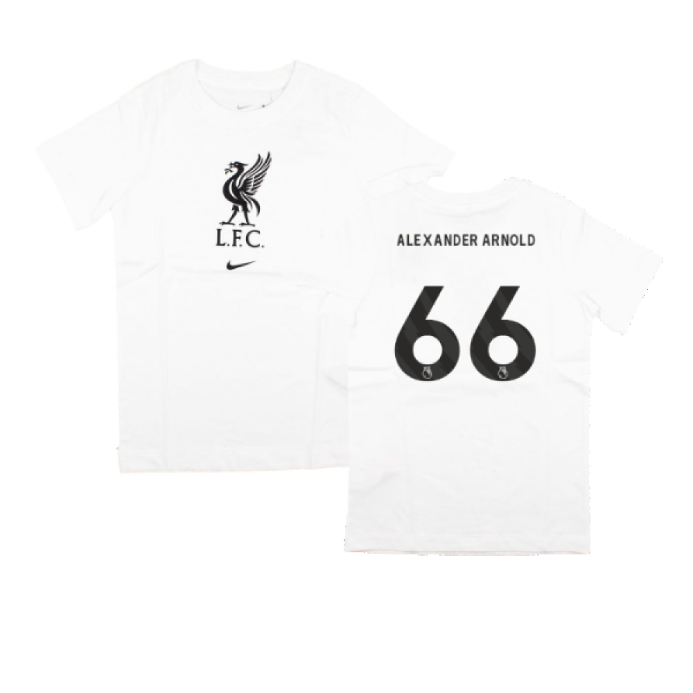 2023-2024 Liverpool Crest Tee (White) - Kids (Alexander Arnold 66)