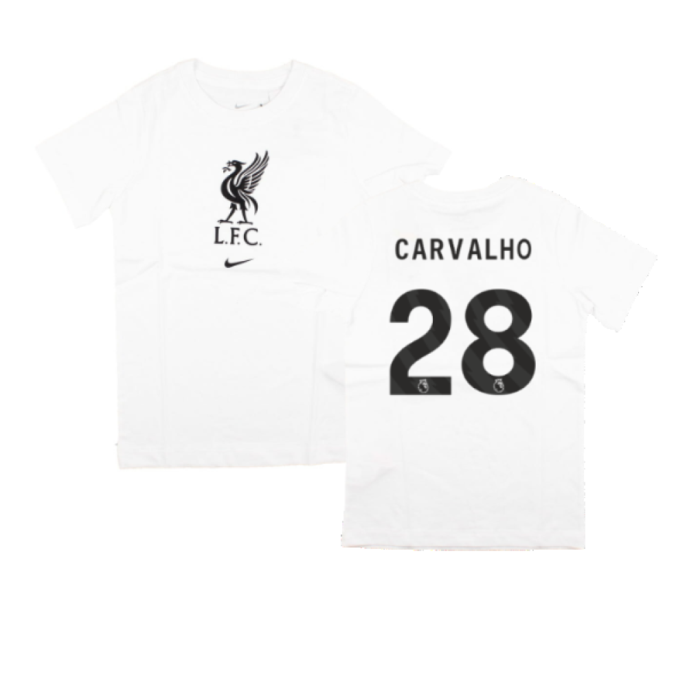 2023-2024 Liverpool Crest Tee (White) - Kids (Carvalho 28)