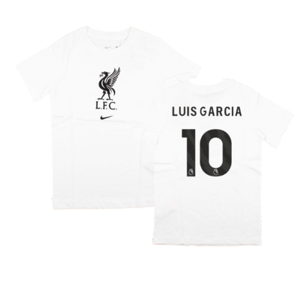 2023-2024 Liverpool Crest Tee (White) - Kids (Luis Garcia 10)