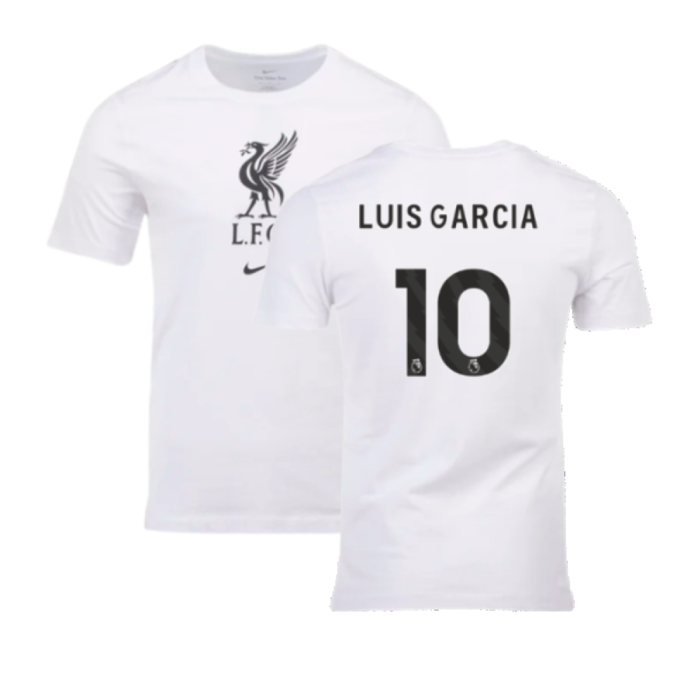 2023-2024 Liverpool Crest Tee (White) (Luis Garcia 10)