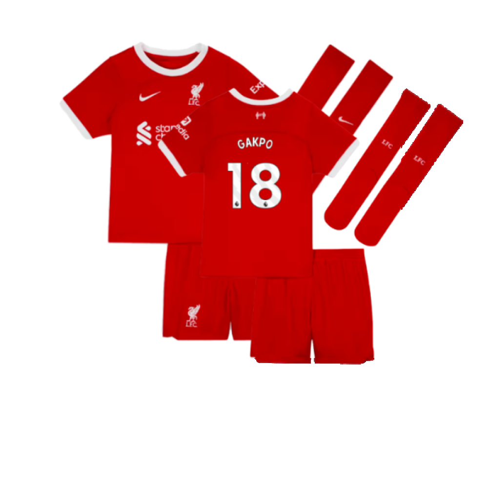 2023-2024 Liverpool Home Little Boys Mini Kit (Gakpo 18)