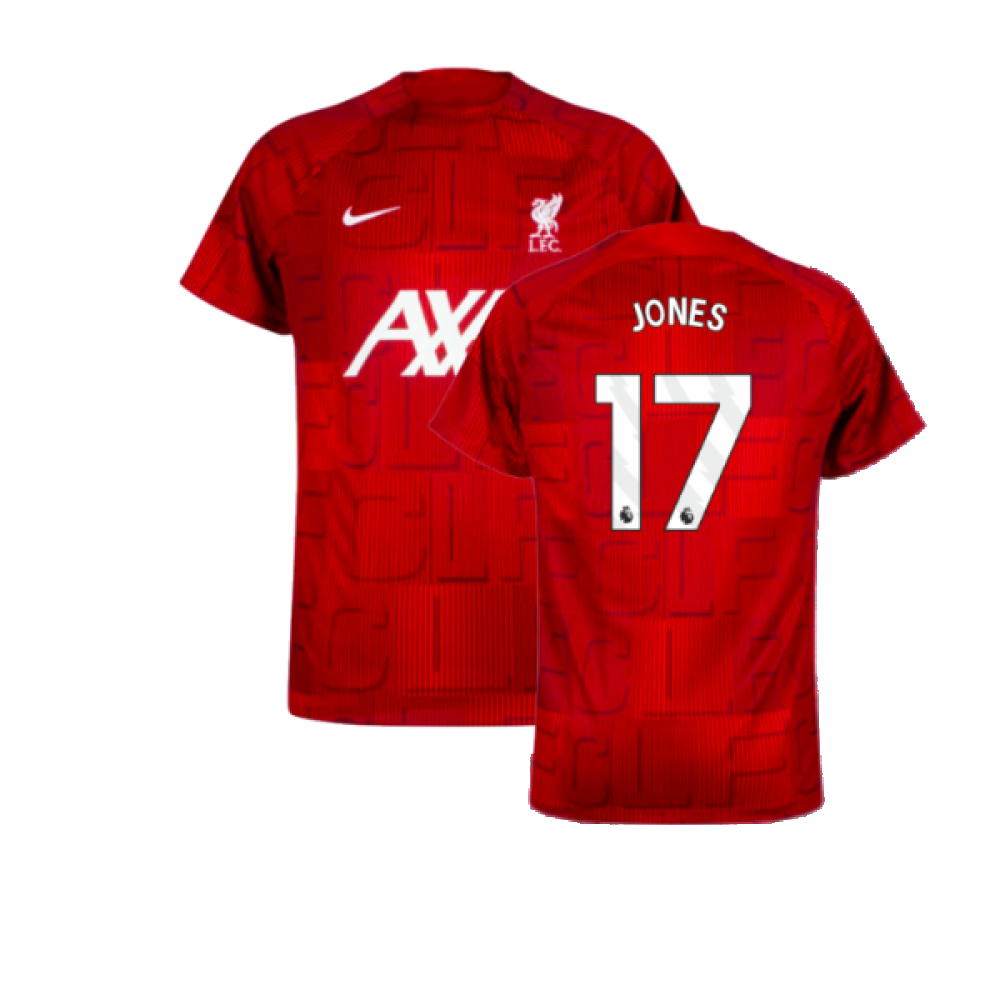 2023-2024 Liverpool Pre-Match Home Shirt (Red) (Jones 17)