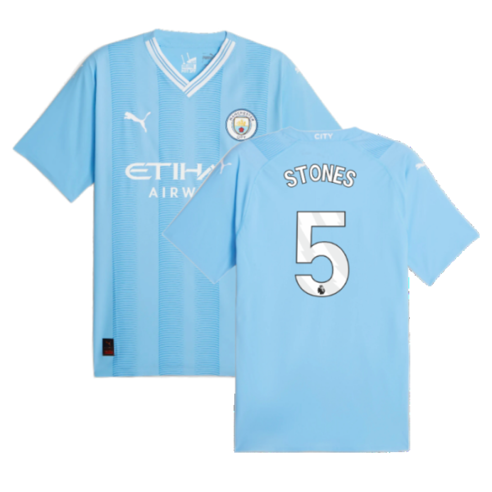 2023-2024 Man City Authentic Home Shirt (STONES 5)