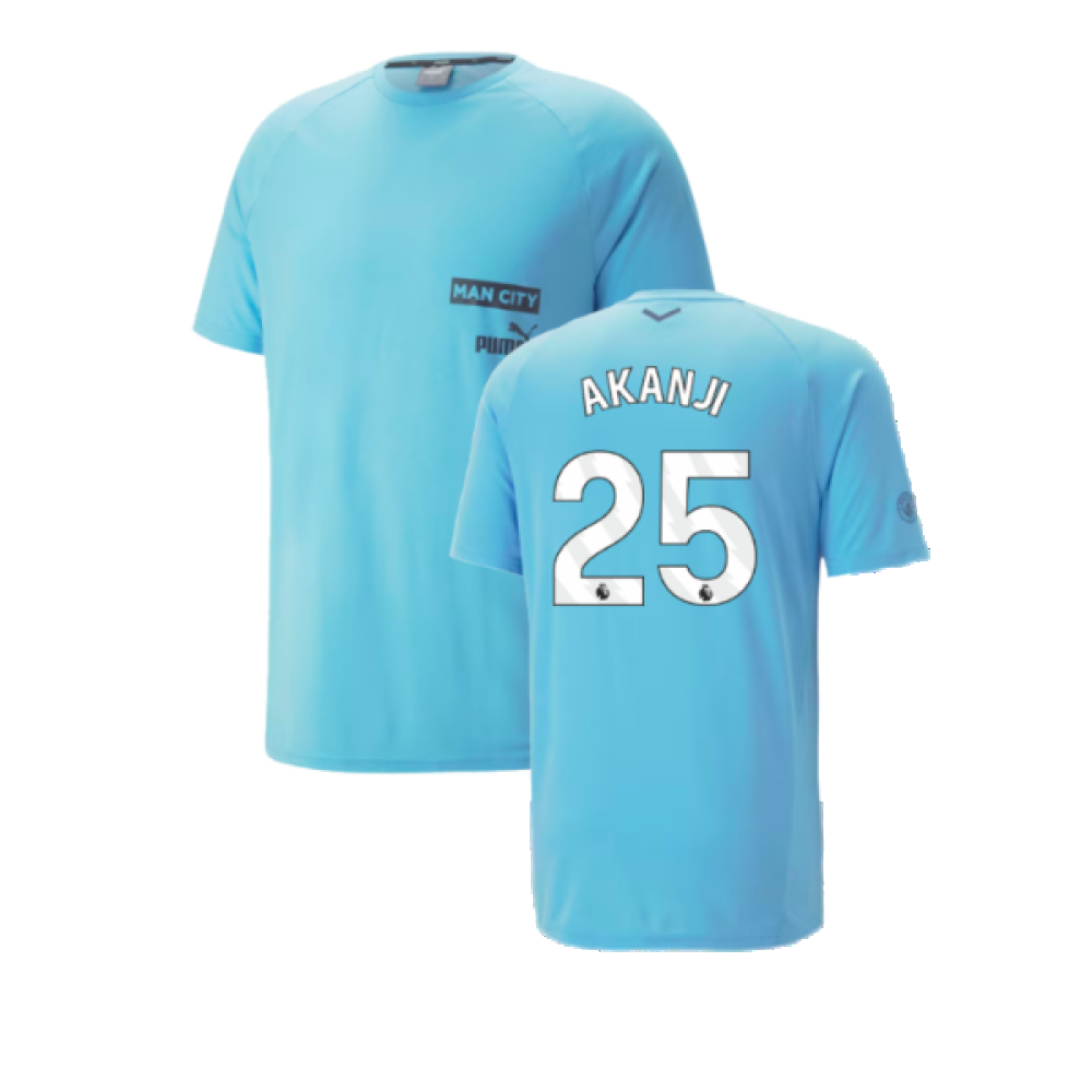 2023-2024 Man City Casuals Tee (Blue Wash) - Kids (AKANJI 25)