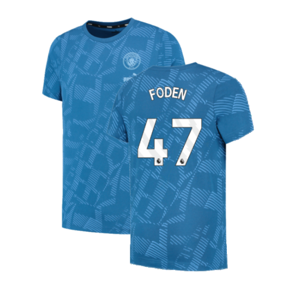 2023-2024 Man City FtblCore AOP Tee (Lake Blue) (FODEN 47)