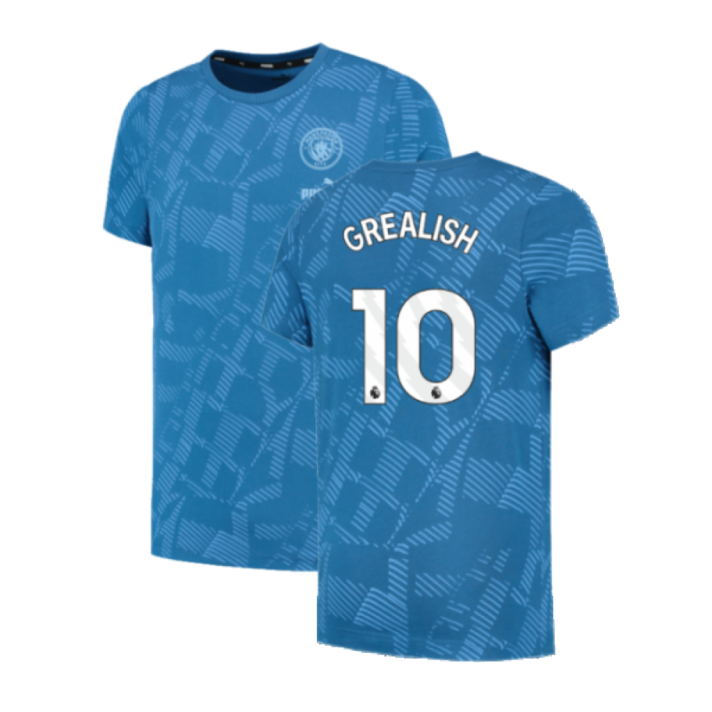 2023-2024 Man City FtblCore AOP Tee (Lake Blue) (GREALISH 10)