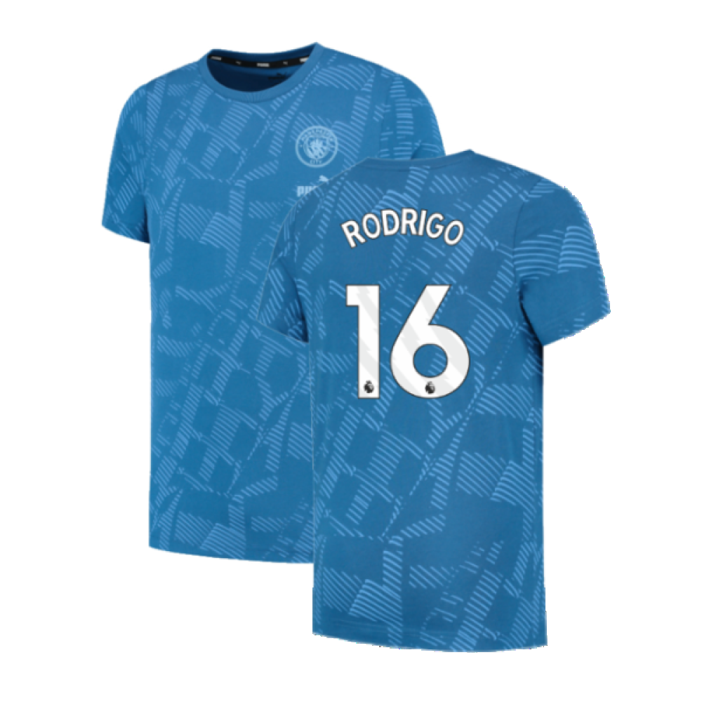 2023-2024 Man City FtblCore AOP Tee (Lake Blue) (RODRIGO 16)