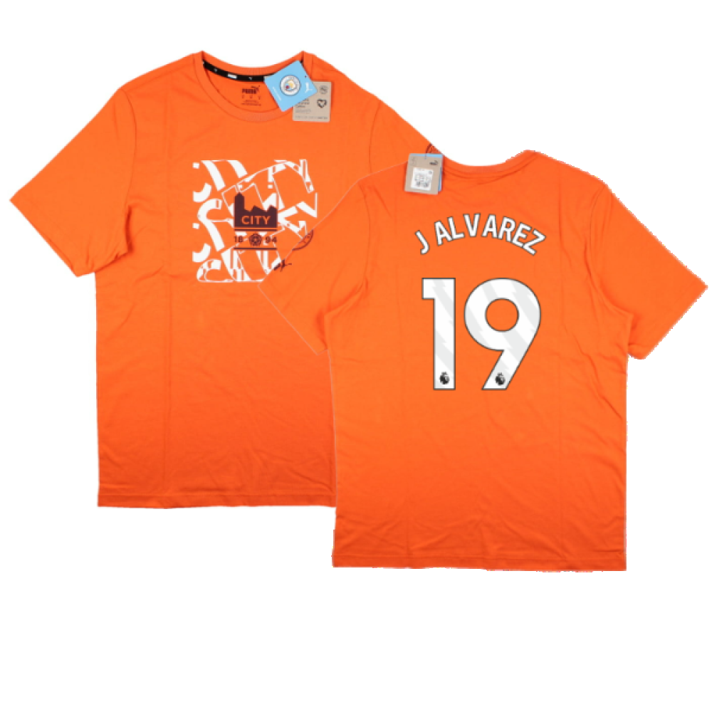 2023-2024 Man City FtblCore Graphic Tee (Cayenne Pepper) (J ALVAREZ 19)