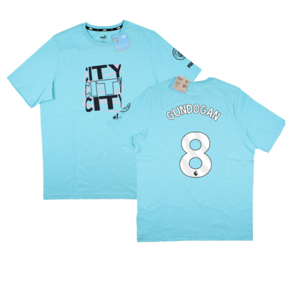 2023-2024 Man City FtblCore Graphic Tee (Hero Blue) (GUNDOGAN 8)