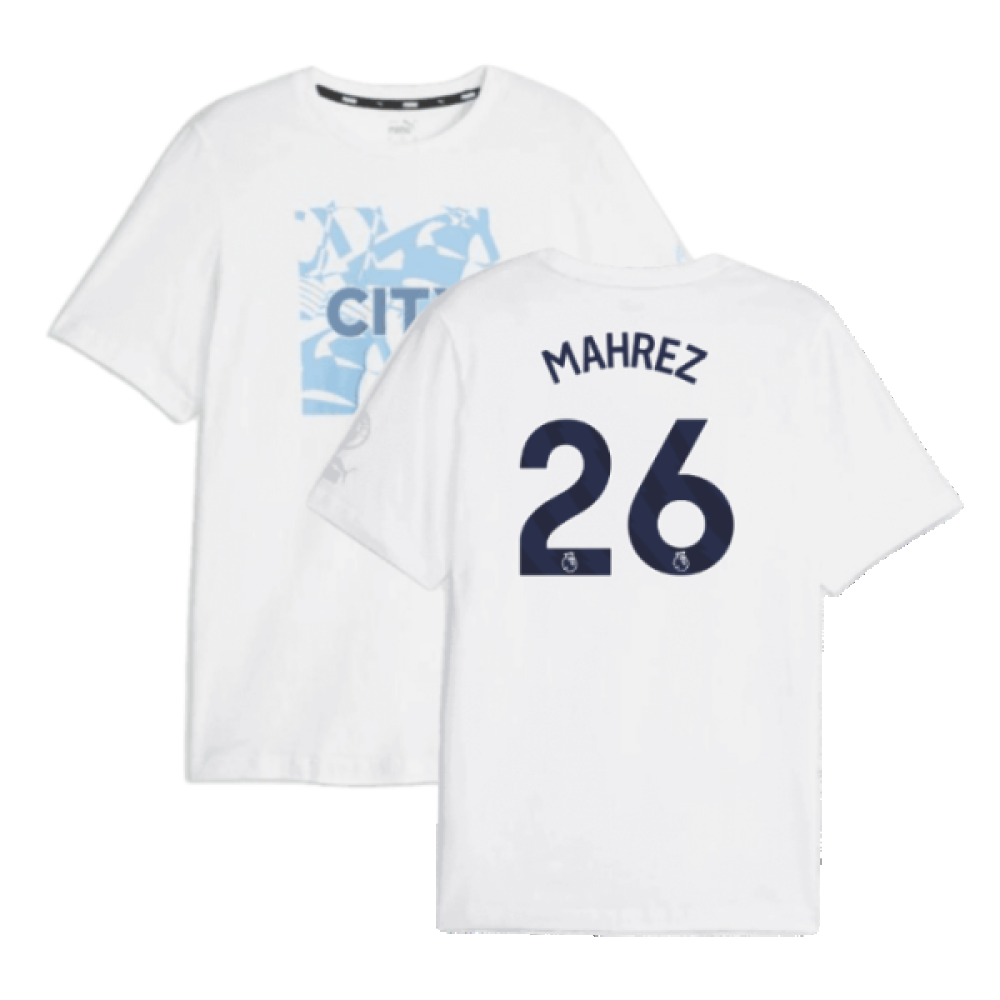 2023-2024 Man City FtblCore Graphic Tee (White) (MAHREZ 26)