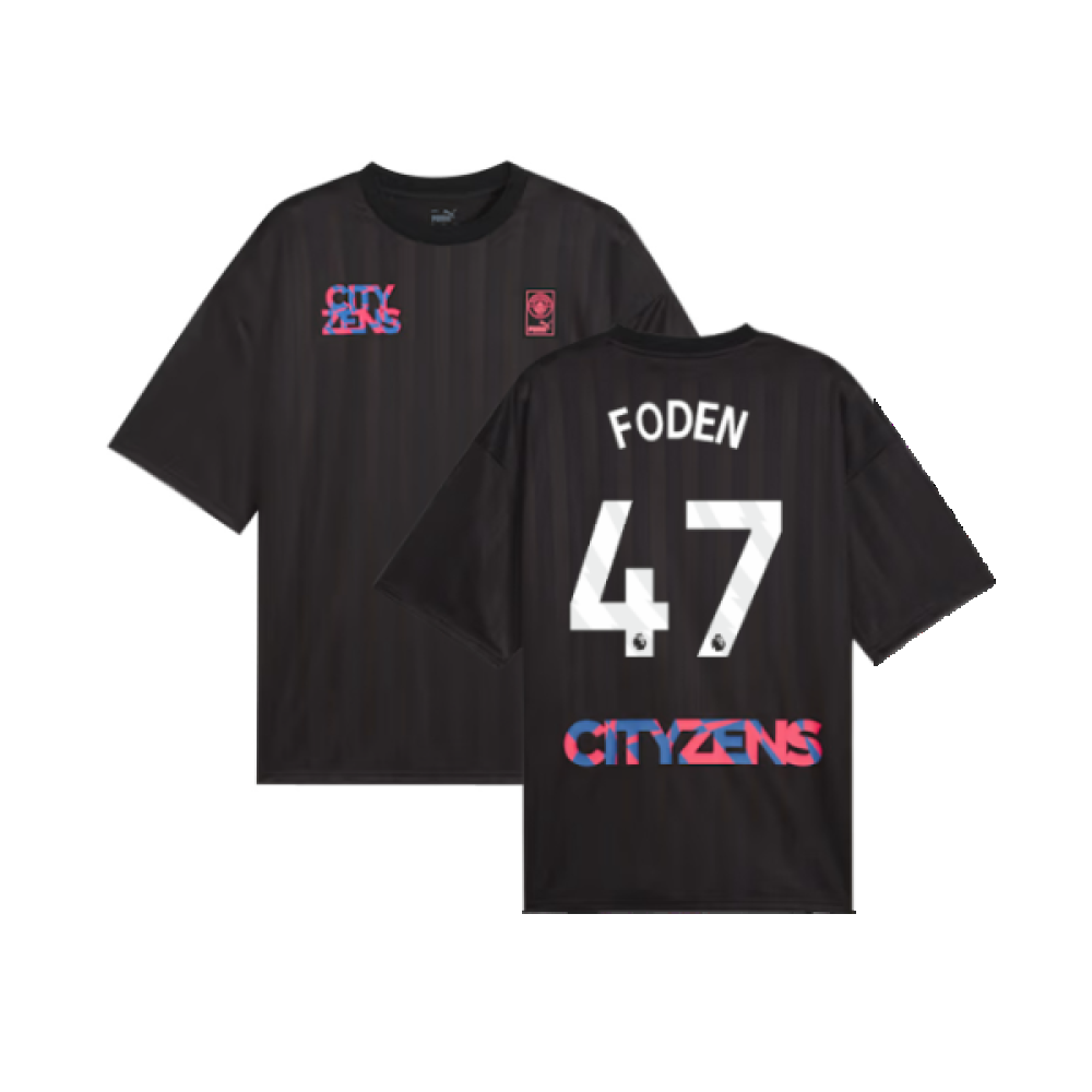 2023-2024 Man City FtblNrgy Jersey (Black) (FODEN 47)