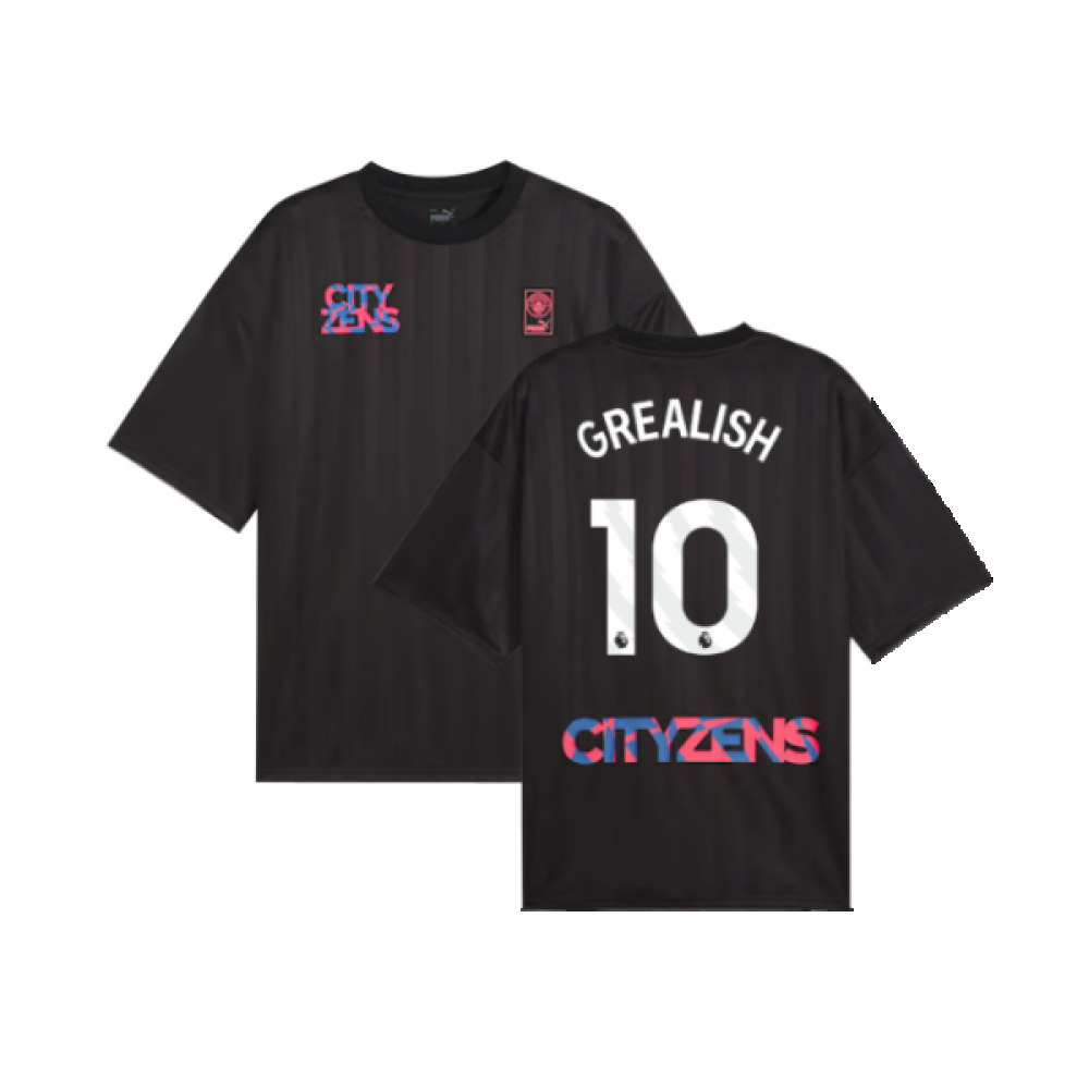 2023-2024 Man City FtblNrgy Jersey (Black) (GREALISH 10)