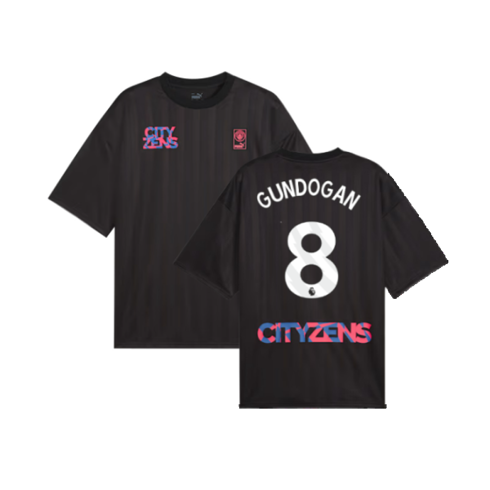 2023-2024 Man City FtblNrgy Jersey (Black) (GUNDOGAN 8)