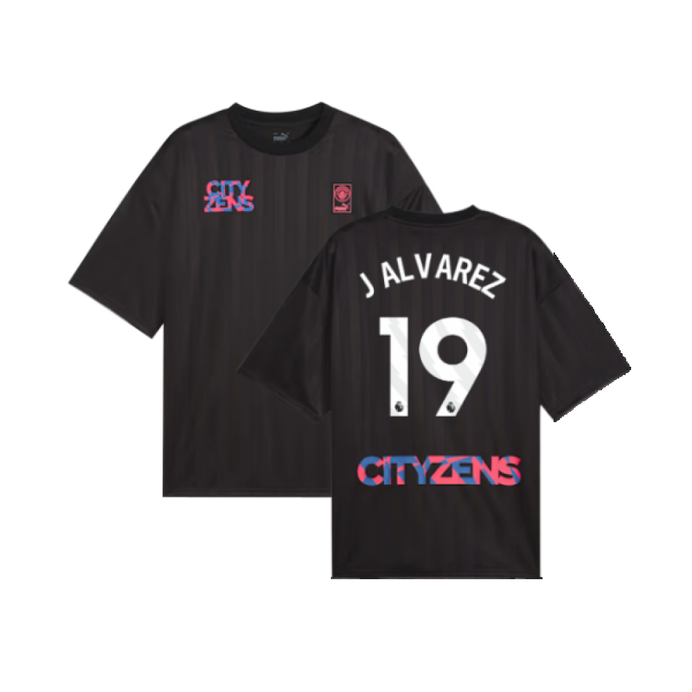 2023-2024 Man City FtblNrgy Jersey (Black) (J ALVAREZ 19)