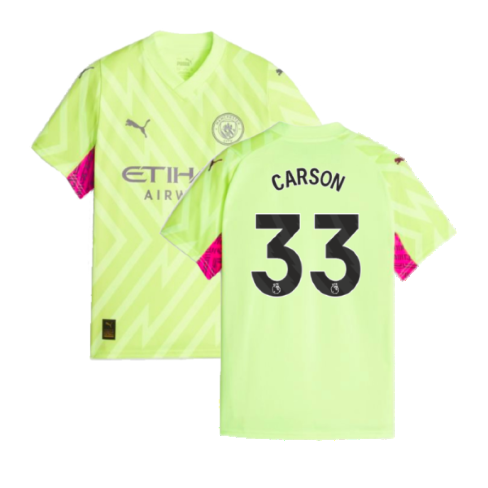 2023-2024 Man City Goalkeeper Shirt (Yellow) - Kids (Carson 33)