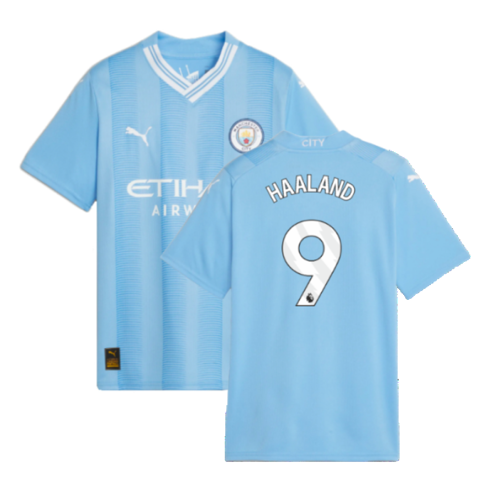 2023-2024 Man City Home Shirt (Kids) (HAALAND 9)