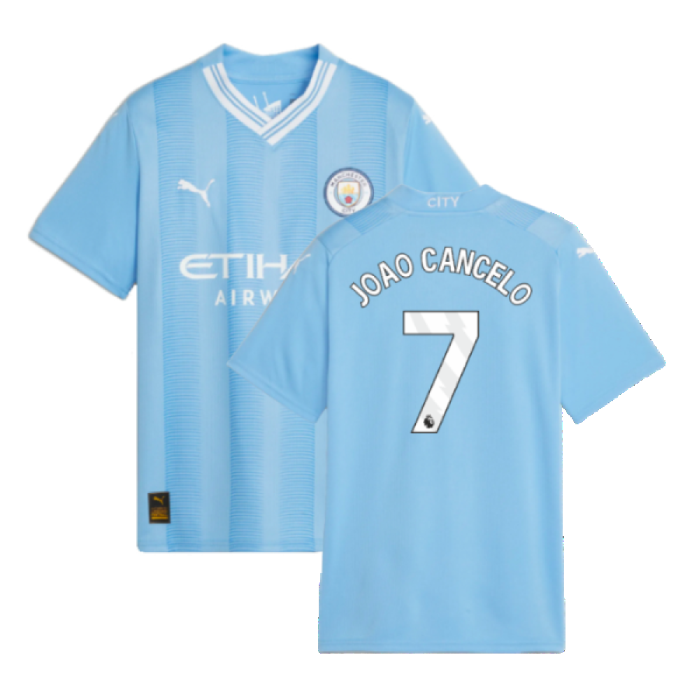 2023-2024 Man City Home Shirt (Kids) (JOAO CANCELO 7)