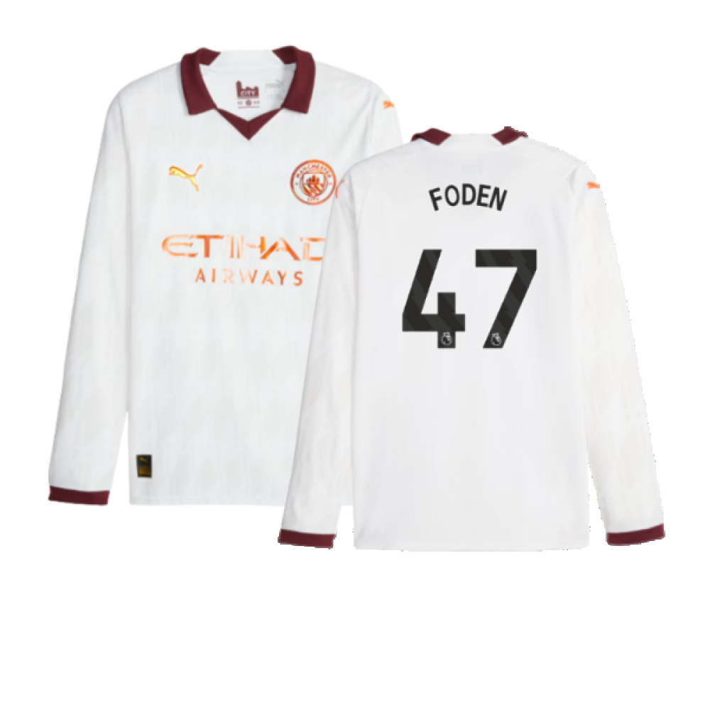 2023-2024 Man City Long Sleeve Away Shirt (FODEN 47)