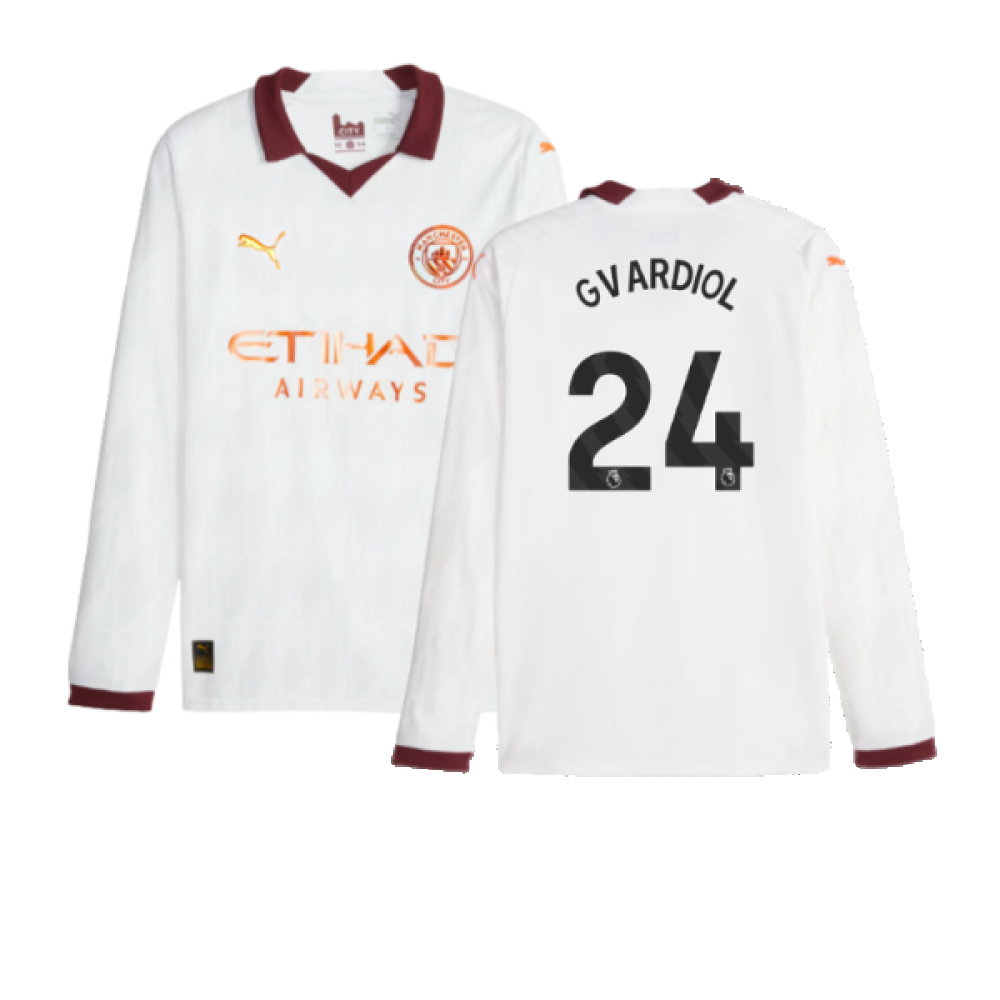 2023-2024 Man City Long Sleeve Away Shirt (Gvardiol 24)