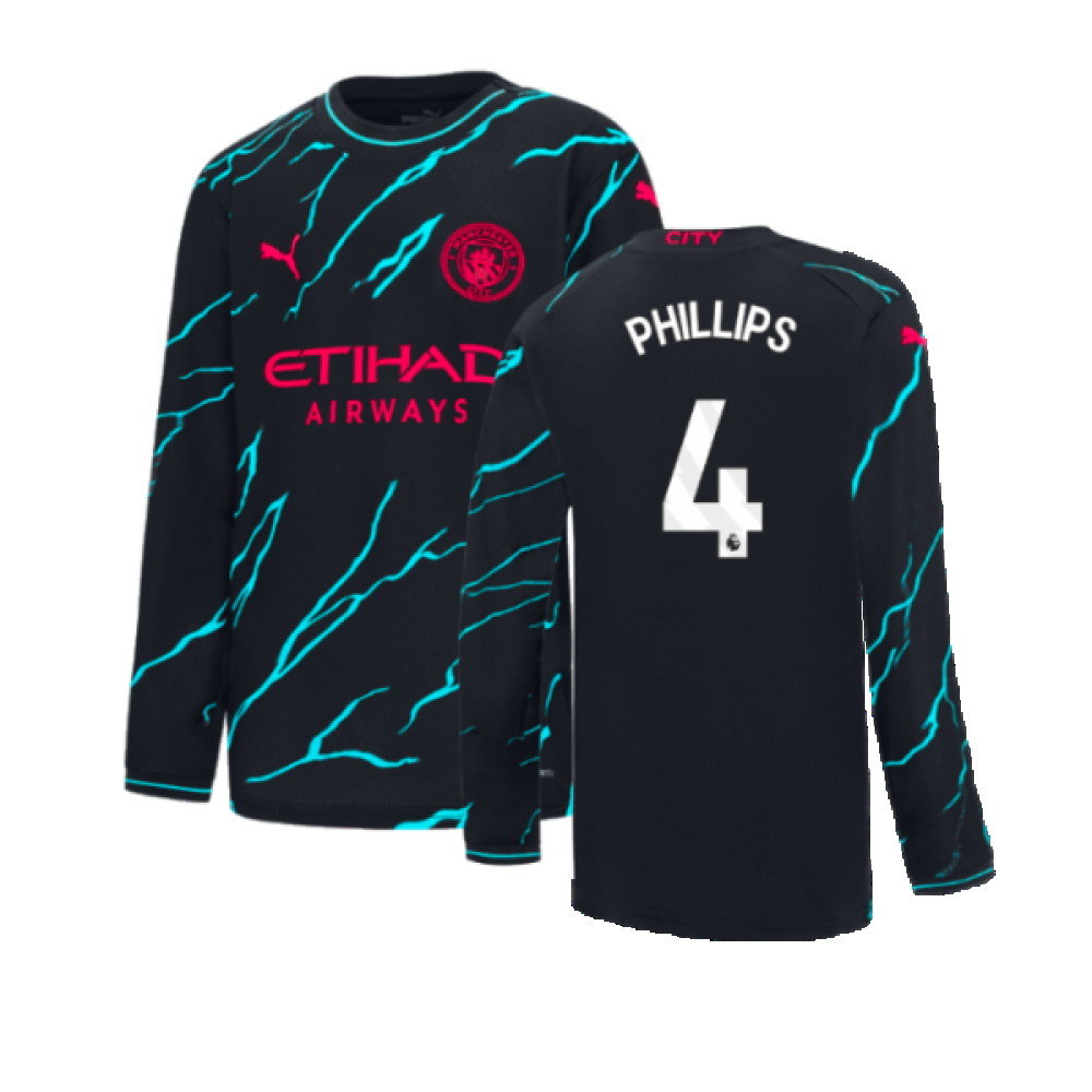 2023-2024 Man City Long Sleeve Third Shirt (Kids) (PHILLIPS 4)