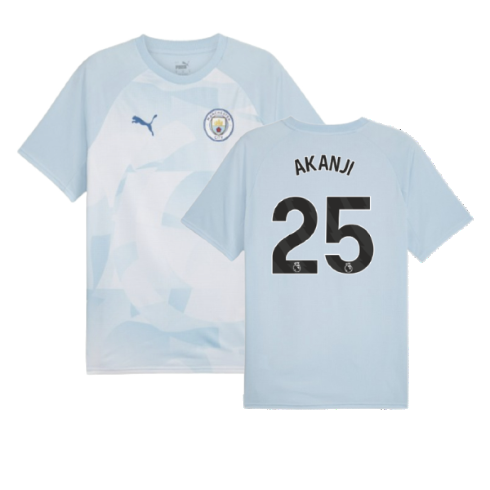 2023-2024 Man City Prematch SS Jersey (Silver Sky) - Kids (AKANJI 25)