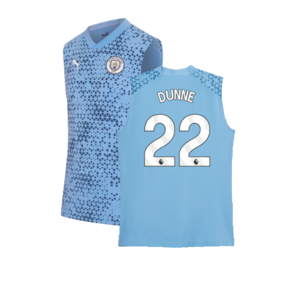 2023-2024 Man City Sleeveless Training Jersey (Light Blue) (DUNNE 22)