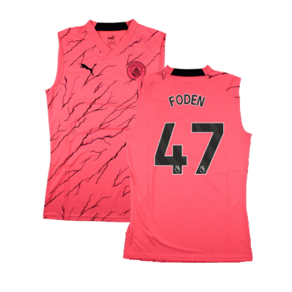 2023-2024 Man City Sleeveless Training Jersey (Sunset Glow) (FODEN 47)