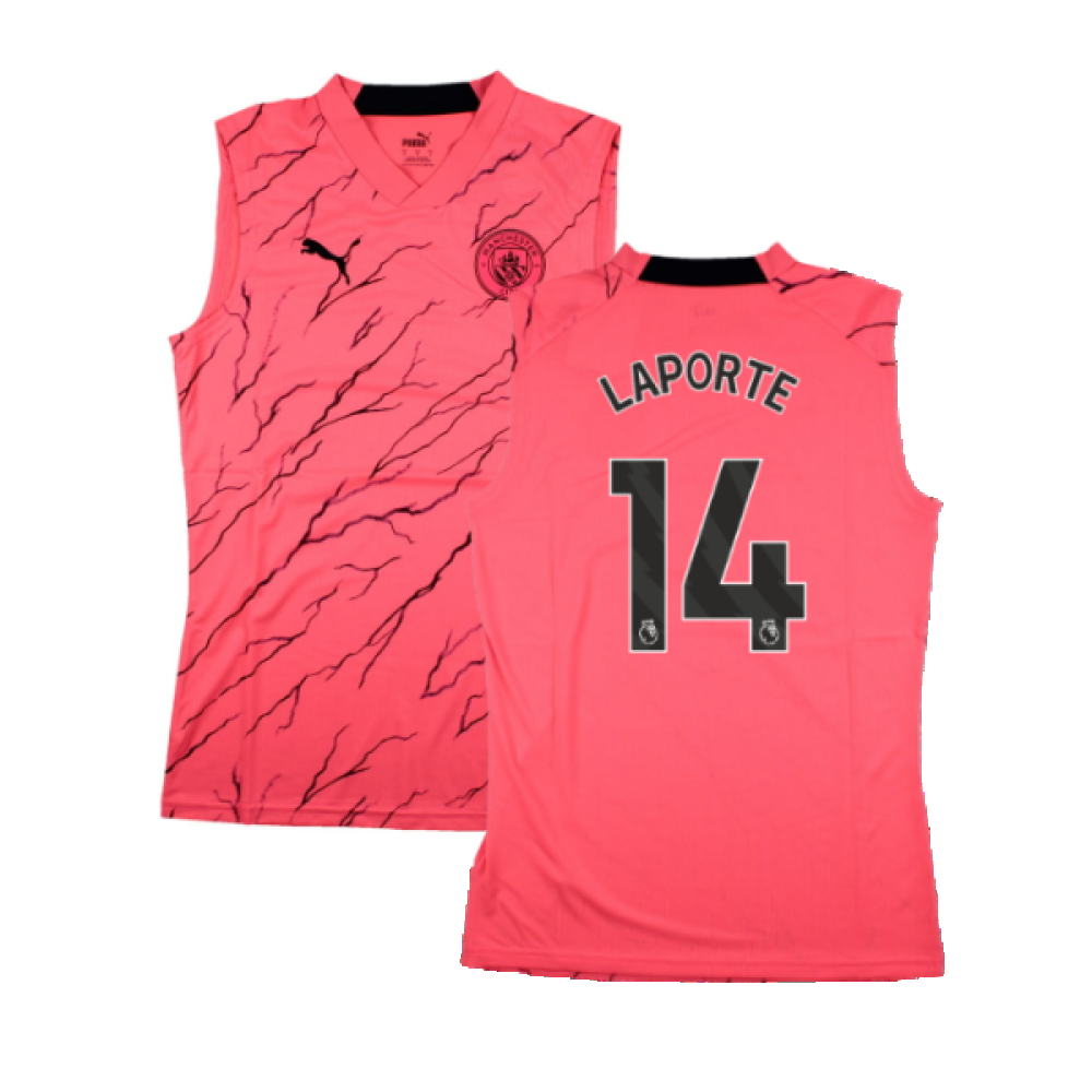 2023-2024 Man City Sleeveless Training Jersey (Sunset Glow) (LAPORTE 14)