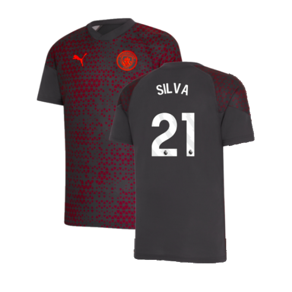 2023-2024 Man City Training Jersey (Strong Grey) - Kids (SILVA 21)