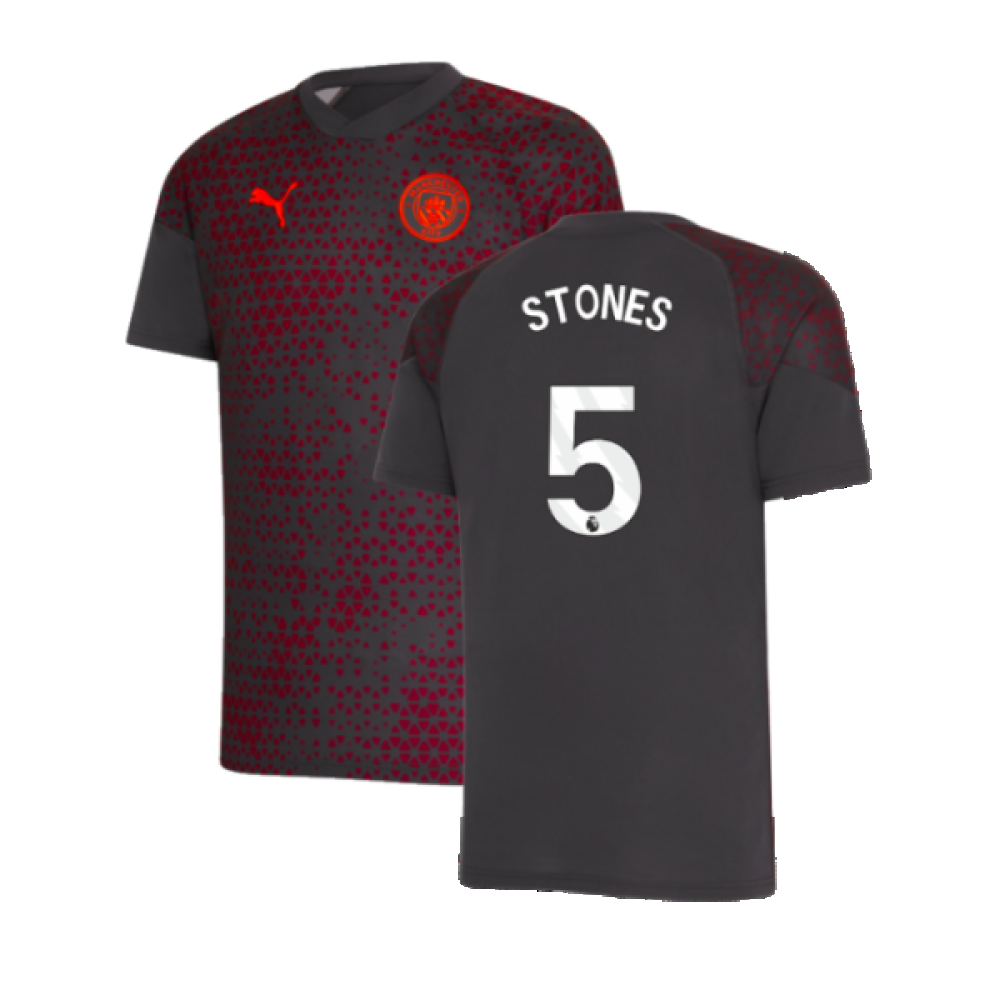 2023-2024 Man City Training Jersey (Strong Grey) - Kids (STONES 5)