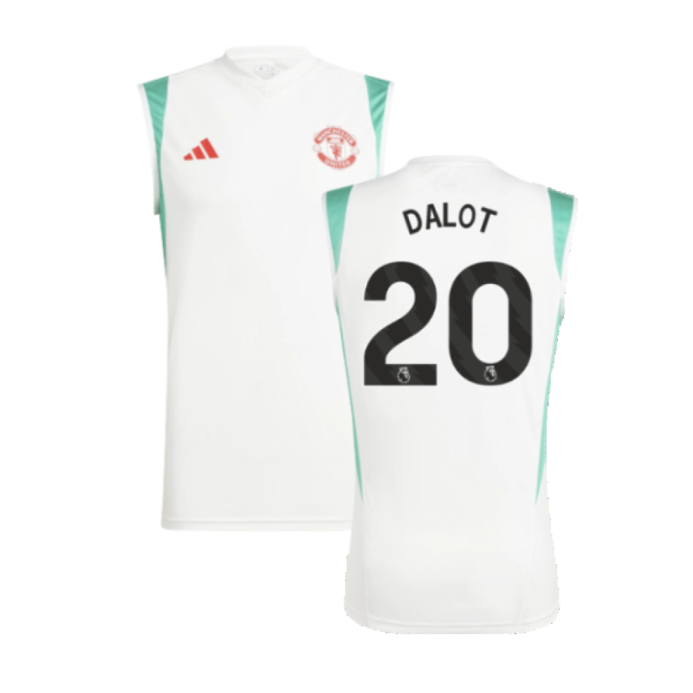 2023-2024 Man Utd Sleeveless Jersey (White) (Dalot 20)