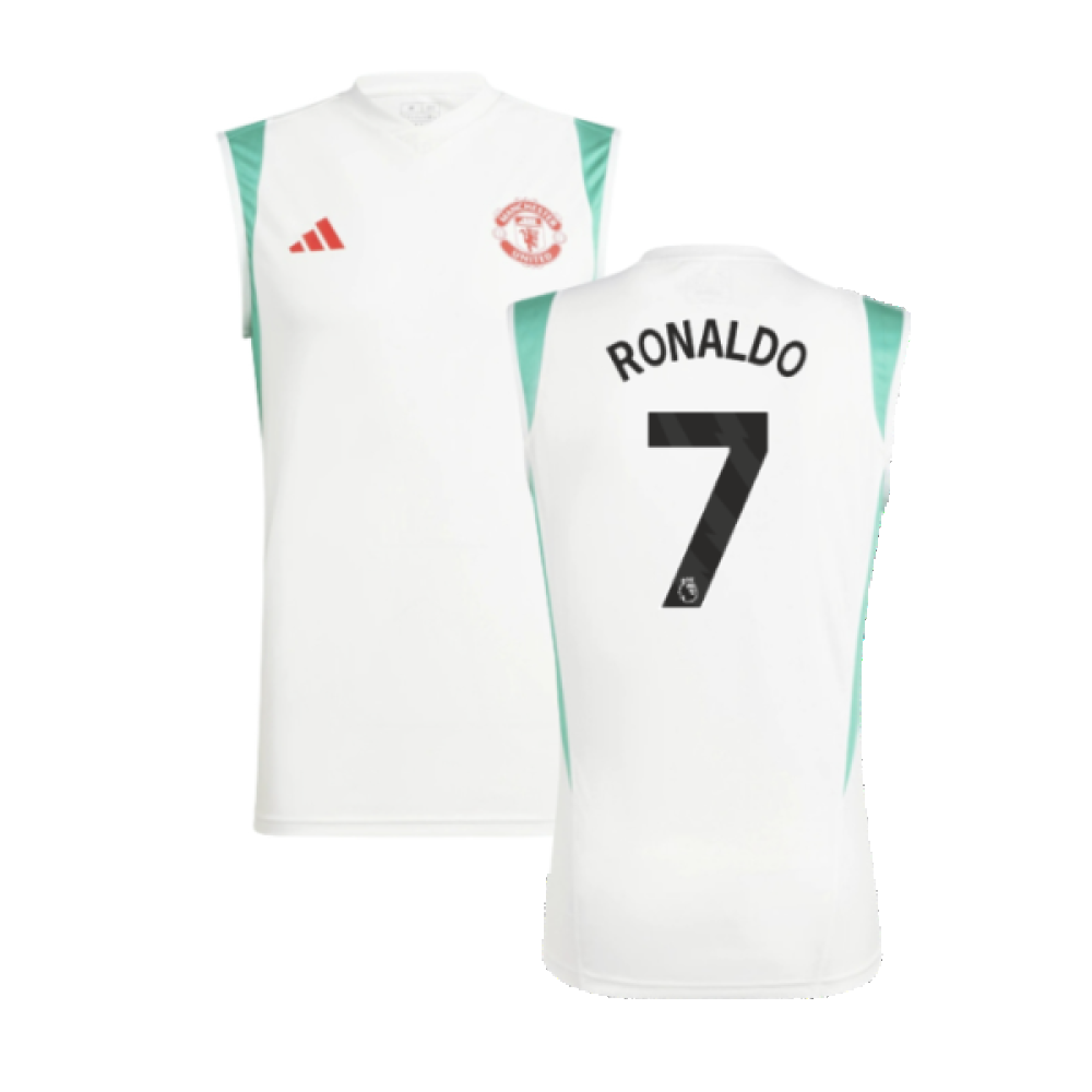 2023-2024 Man Utd Sleeveless Jersey (White) (Ronaldo 7)