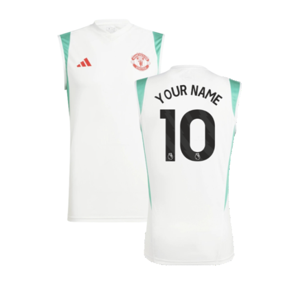 2023-2024 Man Utd Sleeveless Jersey (White) (Your Name)