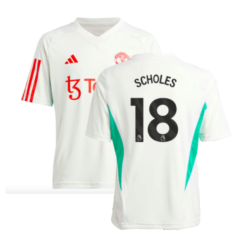 2023-2024 Man Utd Training Jersey (White) - Kids (Scholes 18)