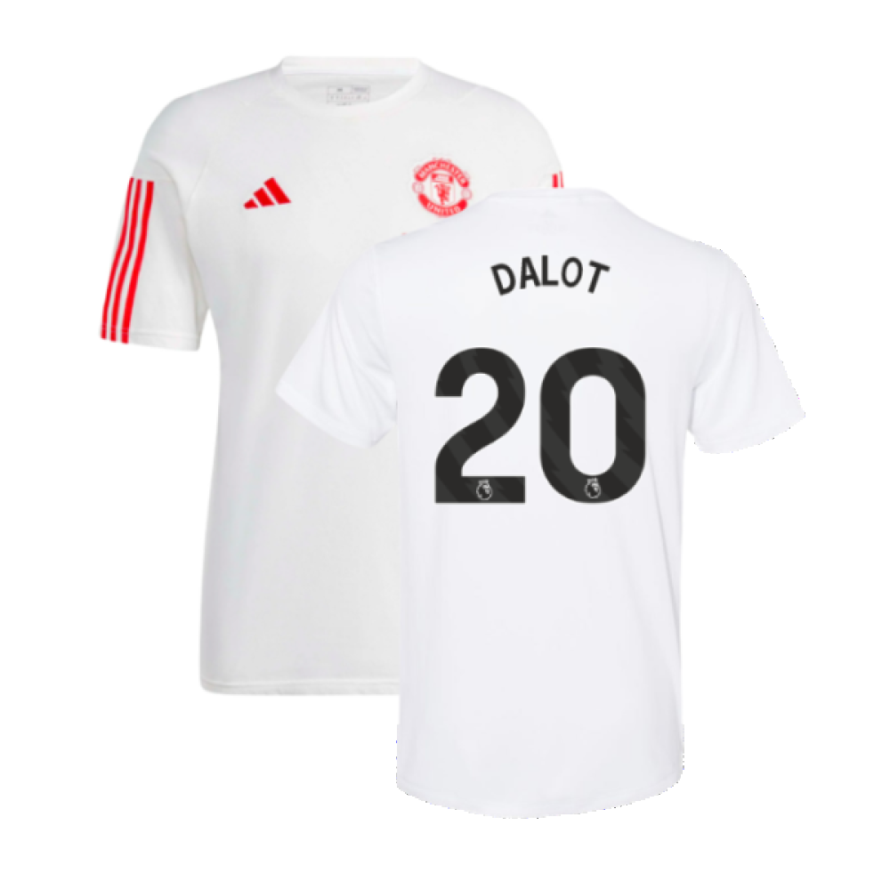 2023-2024 Man Utd Training Tee (White) (Dalot 20)