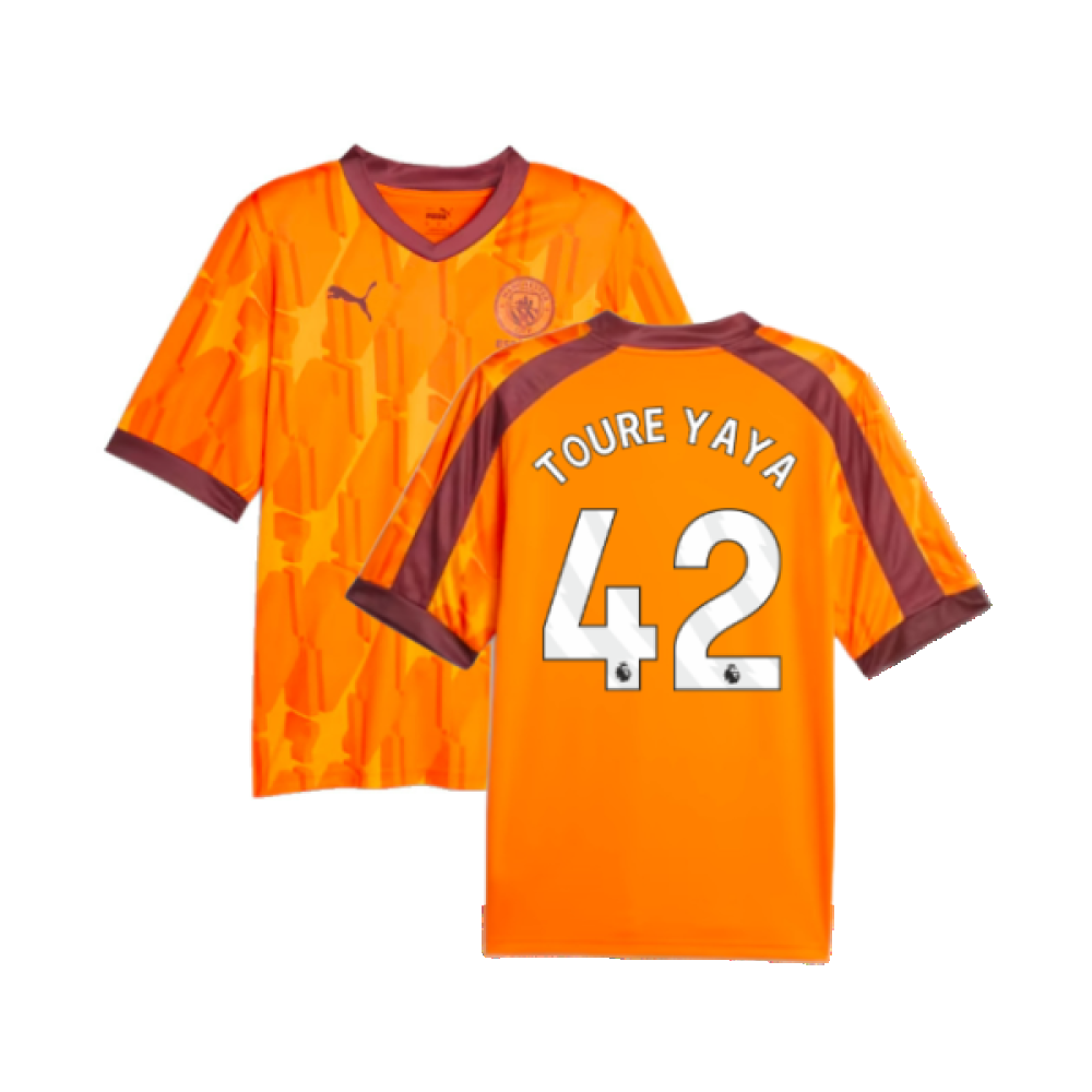 2023-2024 Manchester City eSports Jersey (Orange) (TOURE YAYA 42)