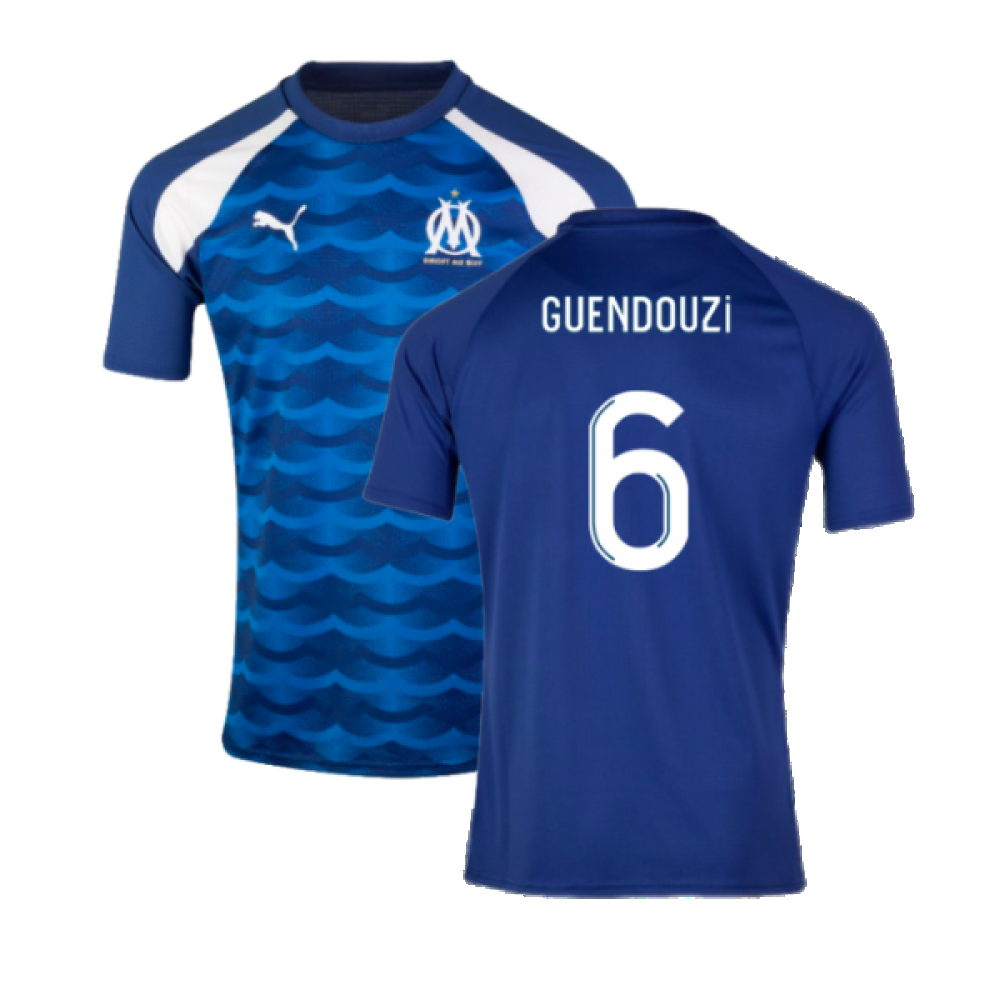 2023-2024 Marseille Pre-Match Jersey (Blue) (Guendouzi 6)