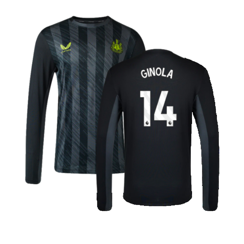 2023-2024 Newcastle Coaches Training Long Sleeve Tee (Black) (Ginola 14)