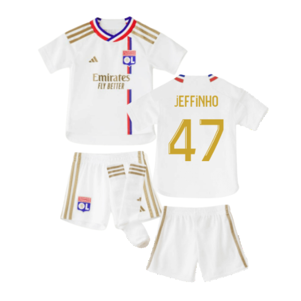 2023-2024 Olympique Lyon Home Mini Kit (Jeffinho 47)