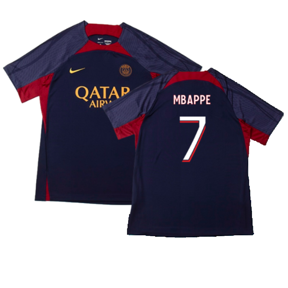 2023-2024 PSG Dri-Fit Strike Training Shirt (Navy) (Mbappe 7)