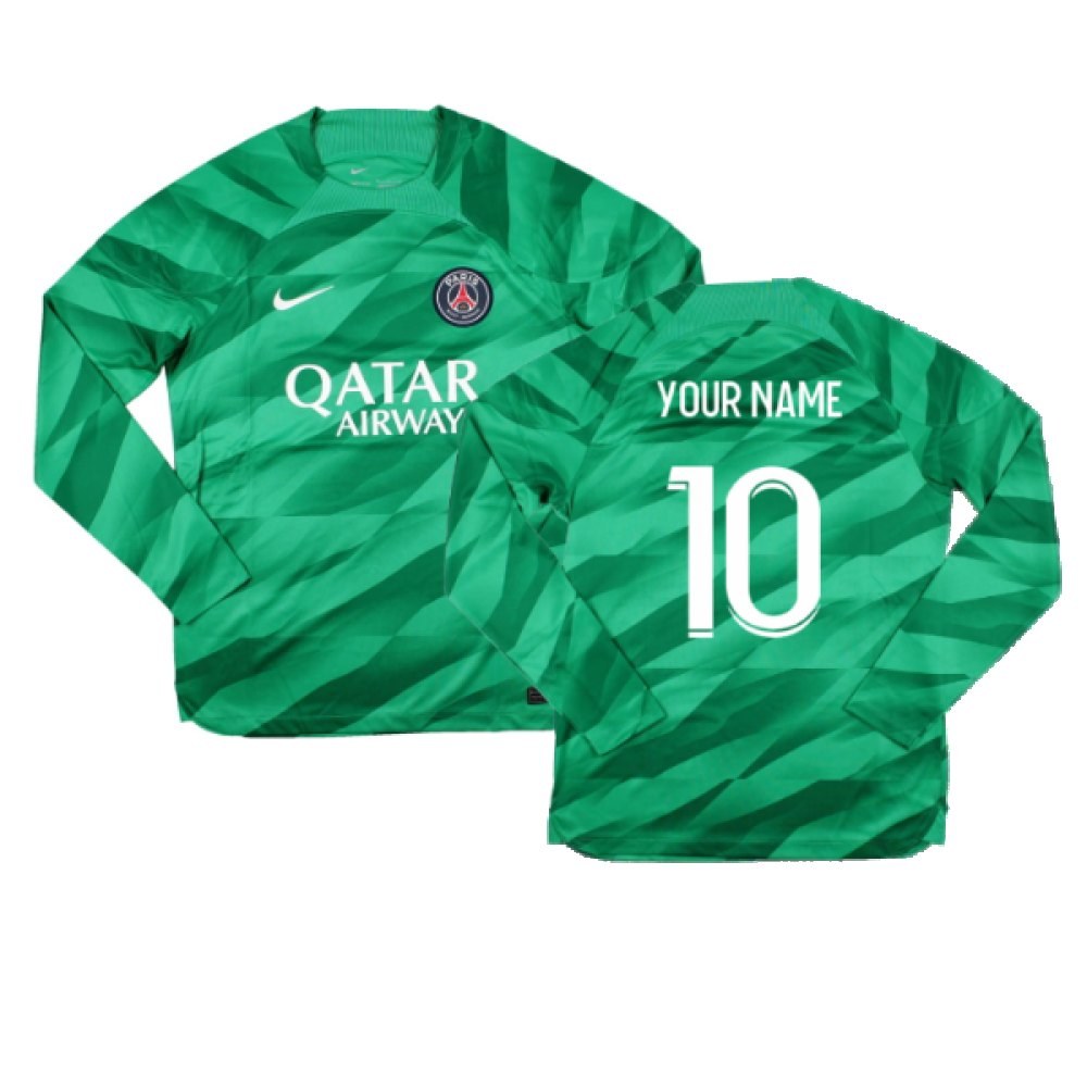 2023-2024 PSG Goalkeeper Long Sleeve Shirt (Green) (Your Name)