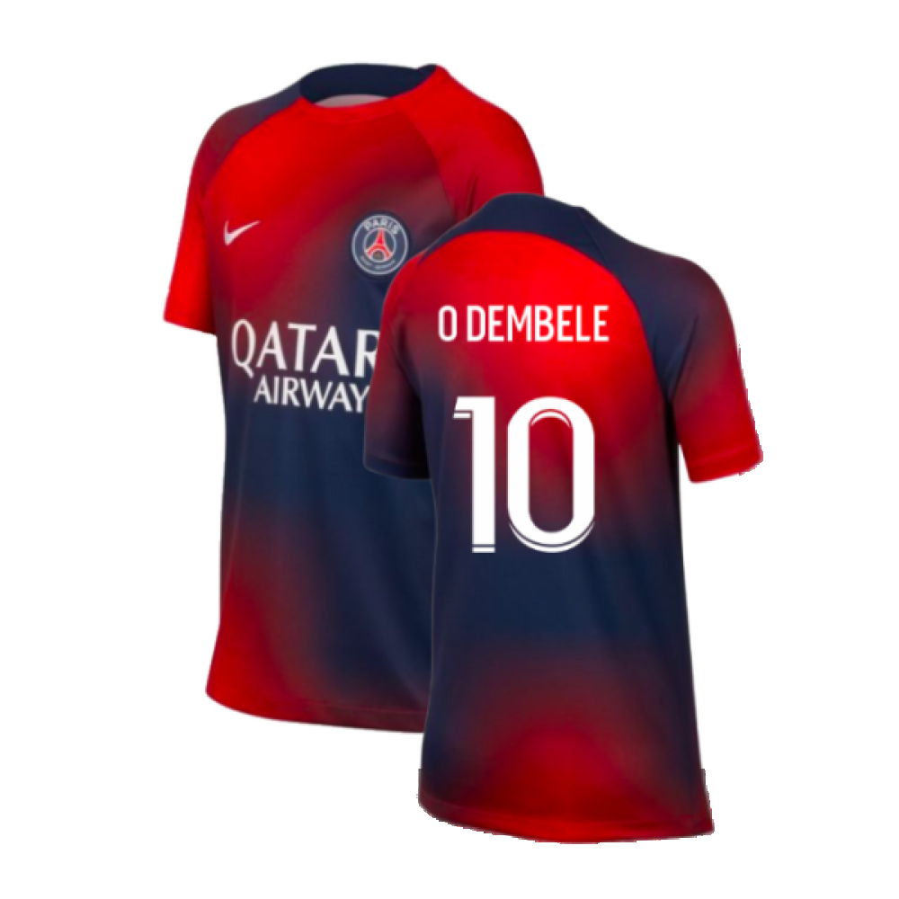 2023-2024 PSG Pre-Match Shirt (Midnight Navy) - Kids (O Dembele 10)