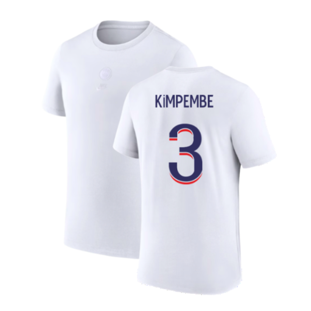 2023-2024 PSG Premium Essentials T-shirt (White) (Kimpembe 3)