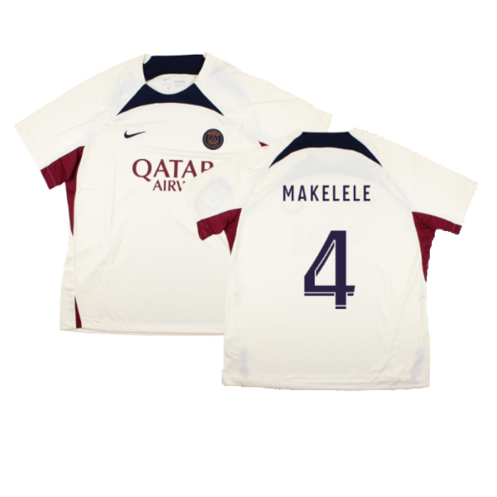 2023-2024 PSG Strike Dri-Fit Training Shirt (Cream) (Makelele 4)