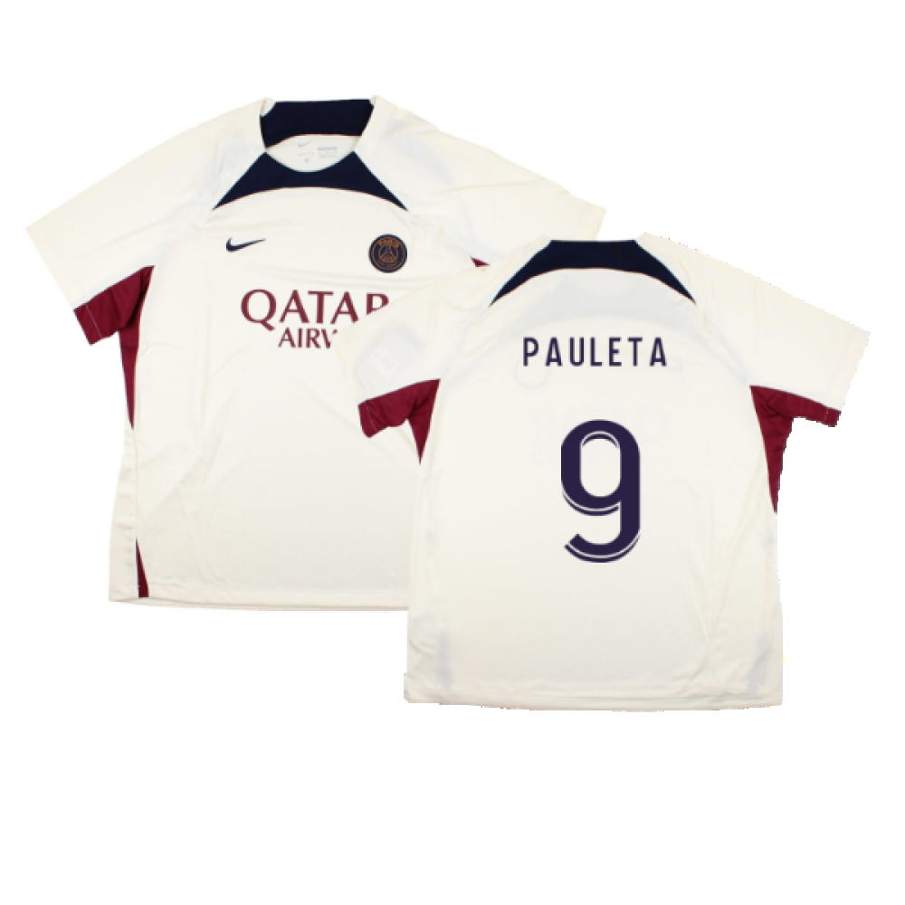 2023-2024 PSG Strike Dri-Fit Training Shirt (Cream) (Pauleta 9)