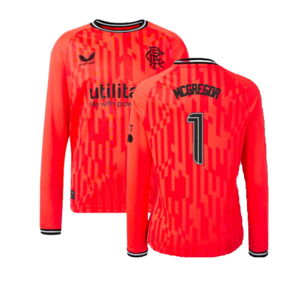 2023-2024 Rangers Away Goalkeeper LS Shirt (Hot Coral) - Kids (McGregor 1)