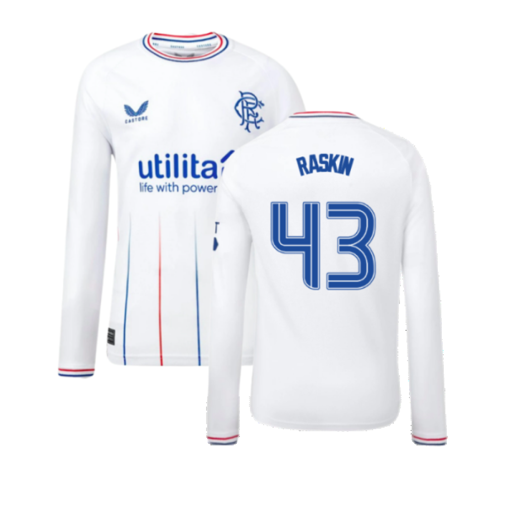 2023-2024 Rangers Away Long Sleeve Shirt (Kids) (Raskin 43)