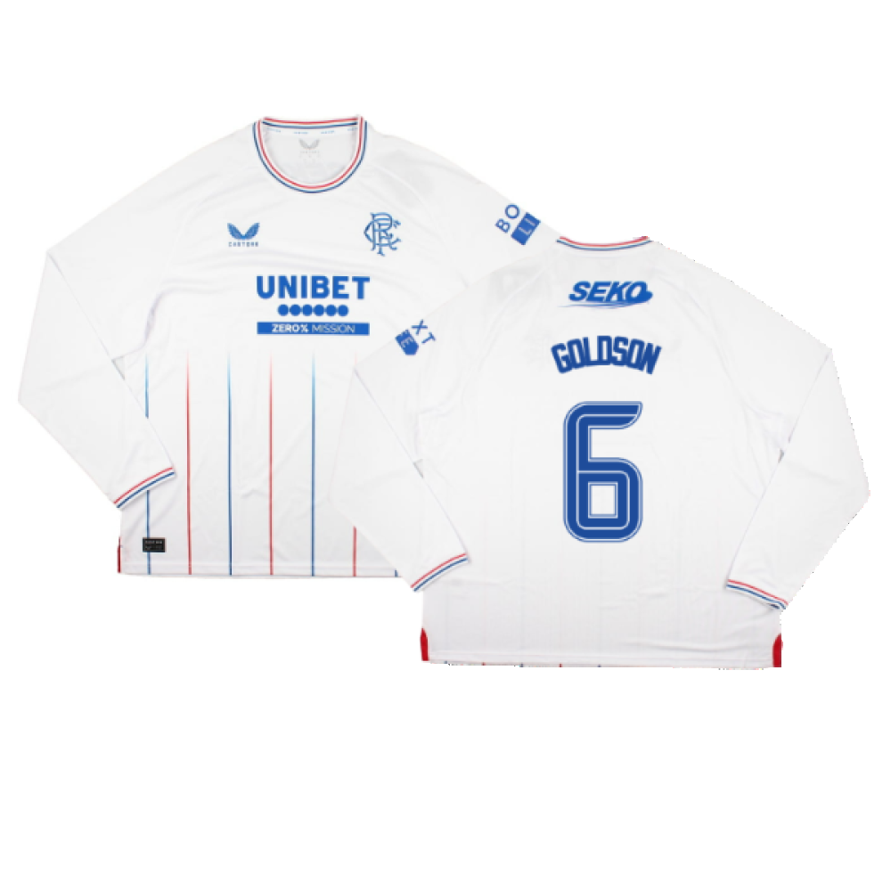 2023-2024 Rangers Long Sleeve Away Shirt (Goldson 6)