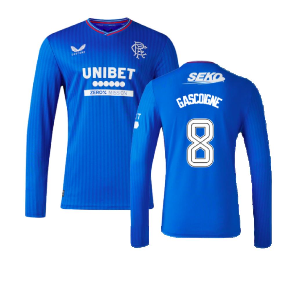 2023-2024 Rangers Long Sleeve Home Shirt (Gascoigne 8)