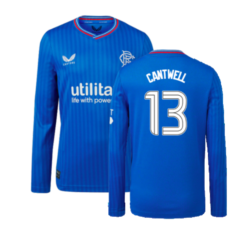 2023-2024 Rangers Long Sleeve Home Shirt (Kids) (Cantwell 13)